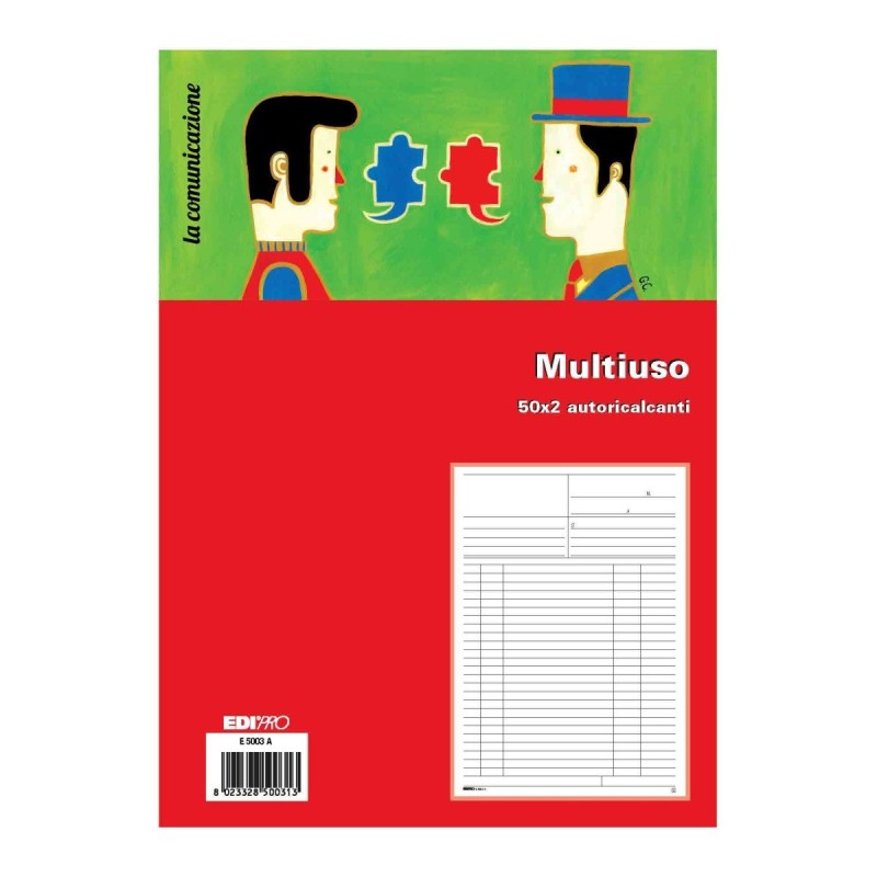 Blocco multiuso 50 pagine per 2 copie autoricalcante 31x21 Edipro - E5003A
