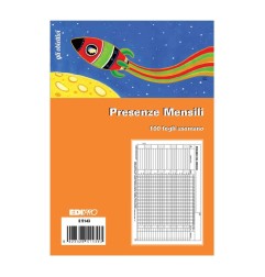 Blocco presenze mensili 100 fogli uso mano Edipro - E5143