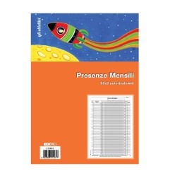 Blocco presenze mensili 50x2 autoricalcante 21x31 (50 moduli in 2 copie) Edipro - E5146C