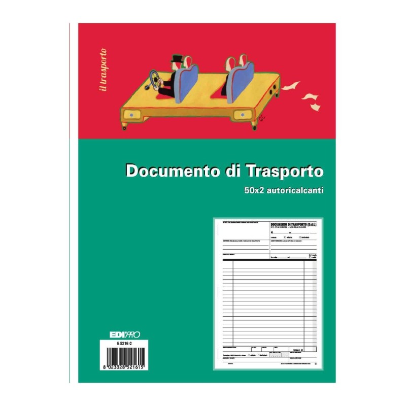 Blocco documento di trasporto 50x2 autoricalcante 29,7x21 (50 moduli in 2 copie) Edipro - E5216C