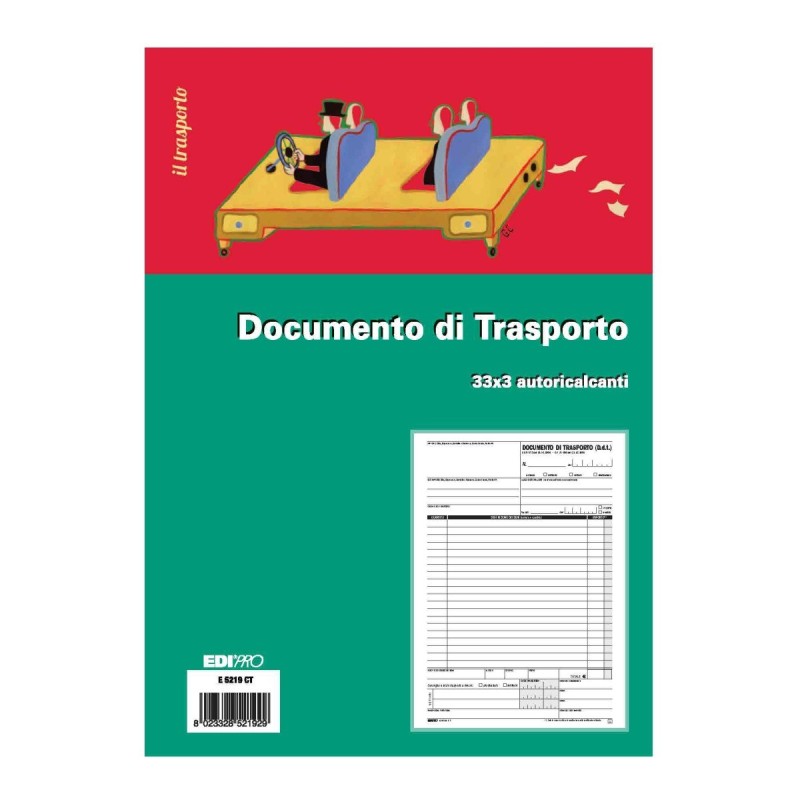 Blocco documento di trasporto 33x3 autoricalcante 29,7x21 (33 moduli in 3 copie) Edipro - E5219CT Blocco documento di trasporto 33x3 autoricalcante 29,7x21 (33 moduli in 3 copie) Edipro - E5219CT