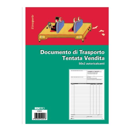 Blocco documento di trasporto carico tentata vendita 50x2 autoricalcante (50 moduli in 2 copie) Edipro - E5220C
