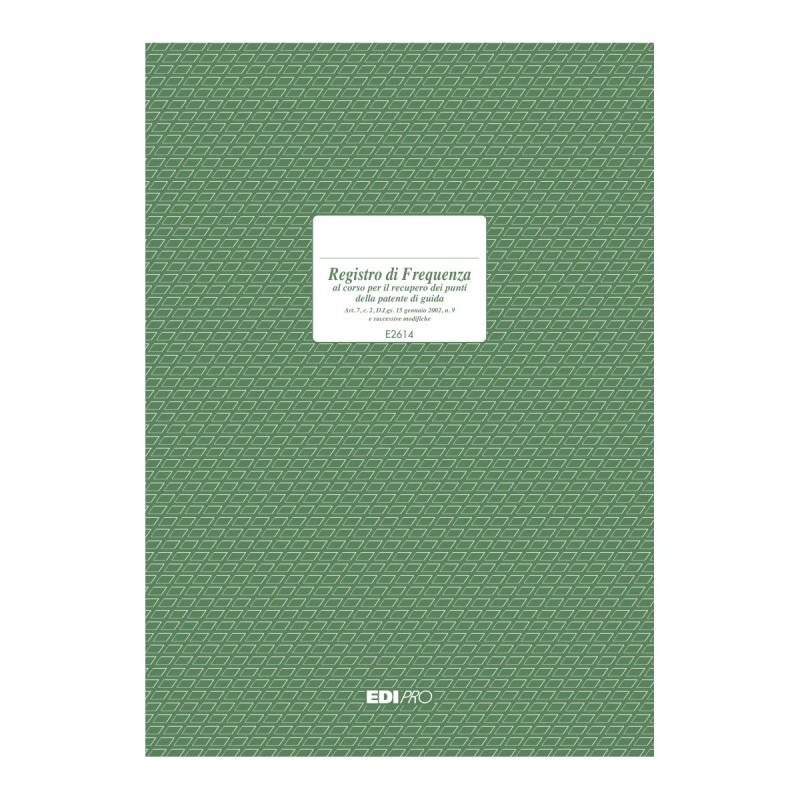 Registro iscrizioni ai corsi di recupero punti per la patente Edipro - E2614