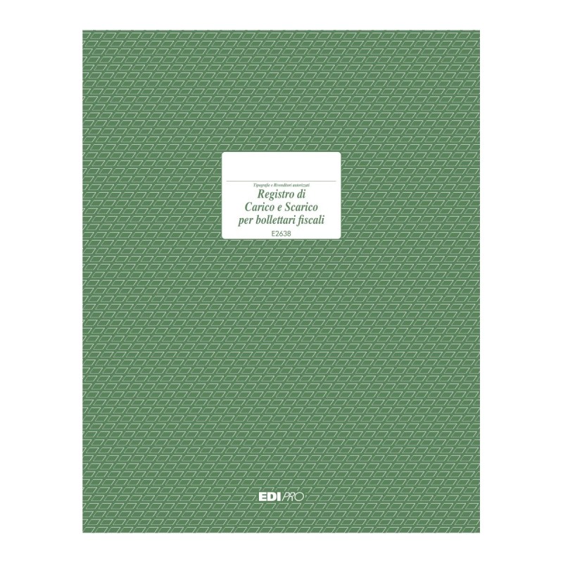 Registro carico/scarico bollettari fiscali 96 pagine Edipro - E2638 Registro carico/scarico bollettari fiscali 96 pagine Edipro - E2638
