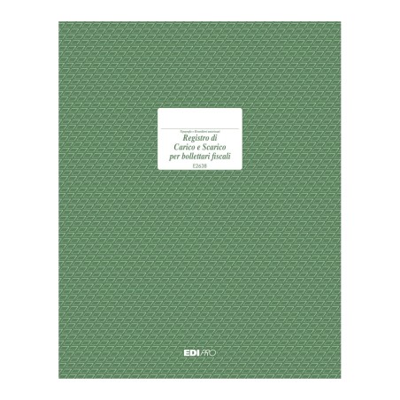 Registro carico/scarico bollettari fiscali 96 pagine Edipro - E2638