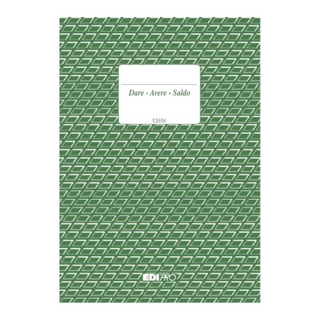 Registro dare/avere/saldo 100 pagine 17x12 Edipro - E2656