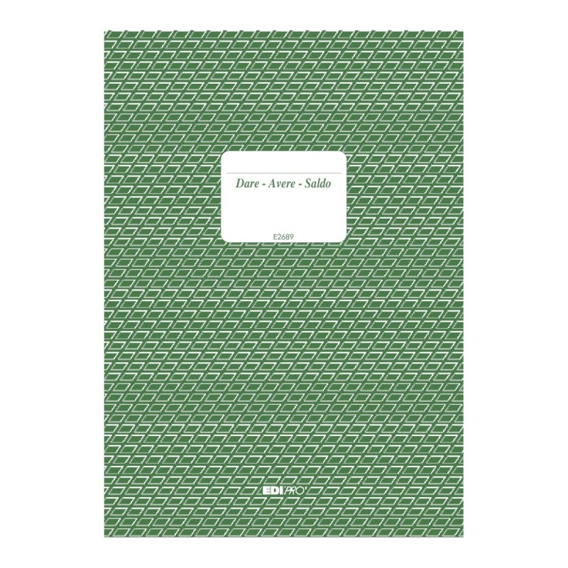 Registro dare/avere/saldo 100 pagine 24x17 Edipro - E2689