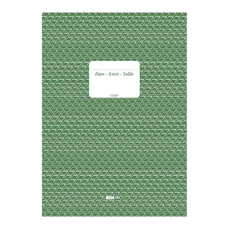 Registro dare/avere/saldo 100 pagine 24x17 Edipro - E2689