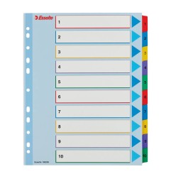 Rubrica Esselte numerica 1-10 con indice riscrivibile in cartoncino, formato A4 Maxi - 100208