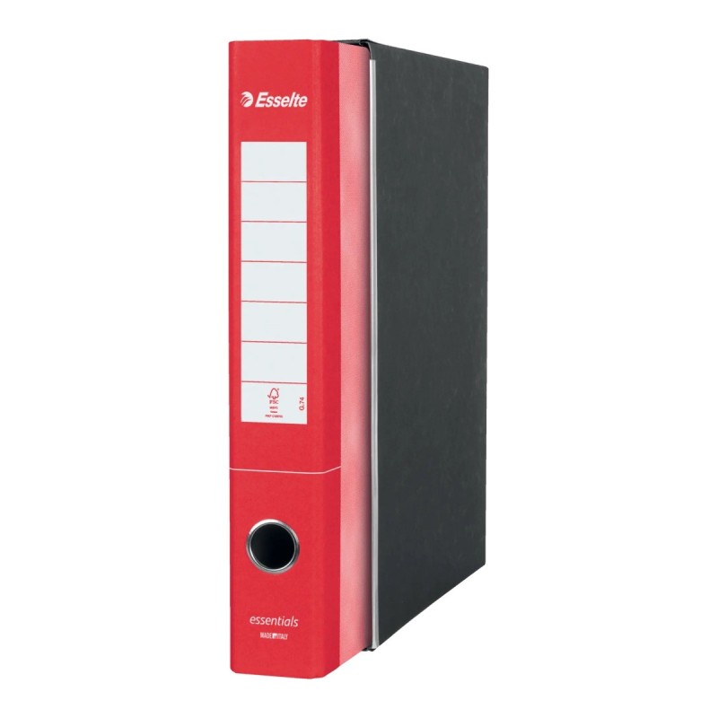 Registratore Esselte Essentials G74 con custodia, formato protocollo 23 x 33, dorso 5 cm, rosso - 390774160 Registratore Esselte Essentials G74 con custodia, formato protocollo 23 x 33, dorso 5 cm, rosso - 390774160