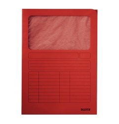 Cartellina Leitz Manilla con finestra trasparente 22x31 cm rossa, per documenti protocollo - 39500325