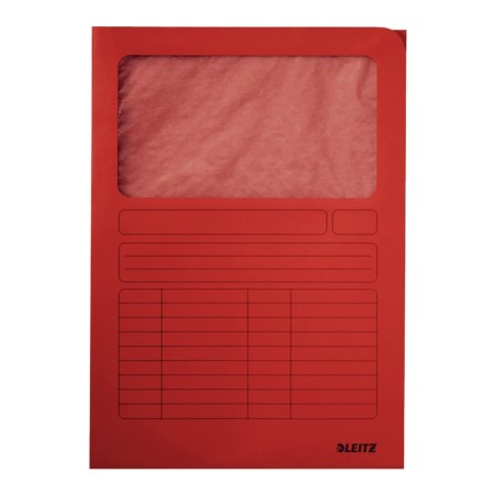 Cartellina Leitz Manilla con finestra trasparente 22x31 cm rossa, per documenti protocollo - 39500325