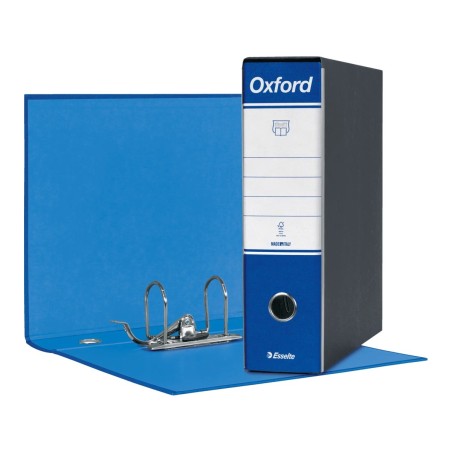 Registratore Esselte Oxford G83 con custodia, formato commerciale 23 x 30, dorso 8 cm, blu - 390783050