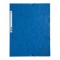 Cartella a 3 lembi con elastico Exacompta A4 in cartoncino lucido 400 g, blu - 55502E