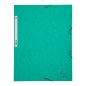Cartella a 3 lembi con elastico Exacompta A4 in cartoncino lucido 400 g, verde - 55503E