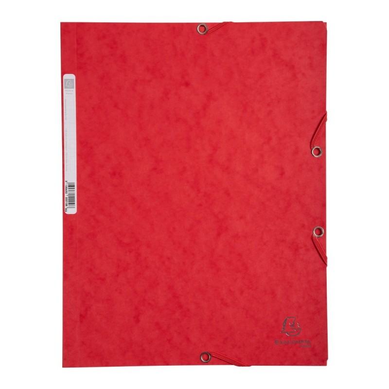 Cartella a 3 lembi con elastico Exacompta A4 in cartoncino lucido 400 g, rosso - 55505E Cartella a 3 lembi con elastico Exacompta A4 in cartoncino lucido 400 g, rosso - 55505E