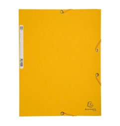 Cartella a 3 lembi con elastico Exacompta A4 in cartoncino lucido 400 g, giallo - 55509E
