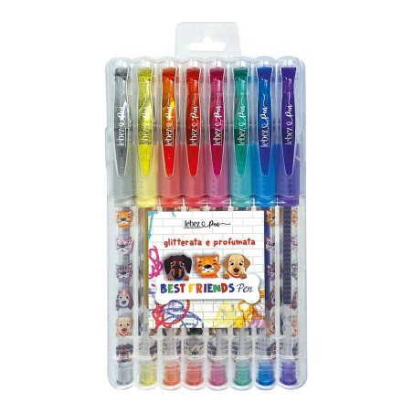 Penne gel glitterate profumate Lebez Fantasy, set da 8 colori - 61787