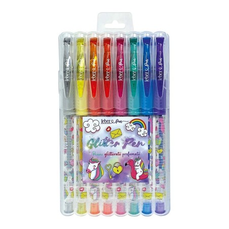 Penne gel glitterate profumate Lebez Pets, set da 8 colori - 61956