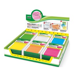 Espositore Memostick Lebez trasparenti 75x75 mm, 72 blocchetti da 50 fogli in 6 colori - 81639