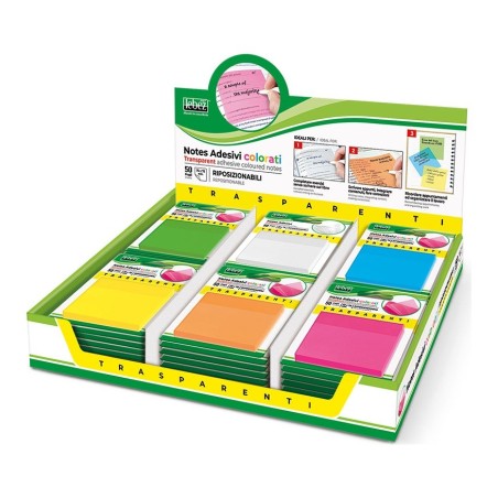 Espositore Memostick Lebez trasparenti 75x75 mm, 72 blocchetti da 50 fogli in 6 colori - 81639