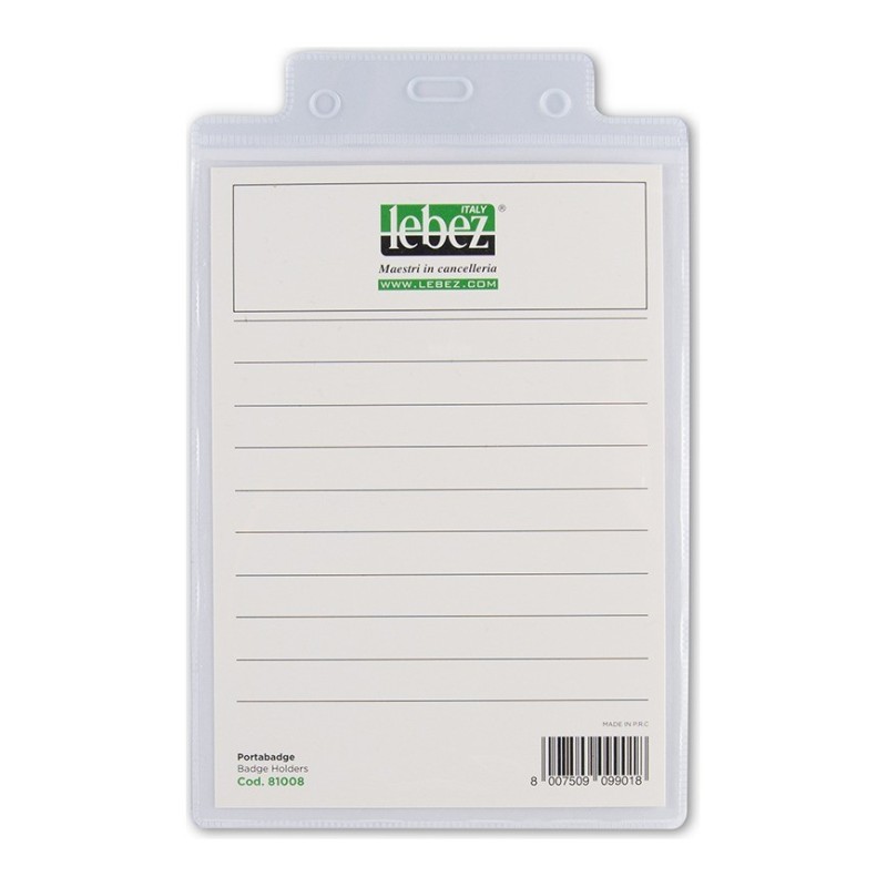 Porta badge Lebez formato 10,7x15,2 cm, confezione da 50 pezzi - 81008