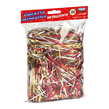 Paglietta decorativa Niji metallizzata, busta da 100 g - 61523