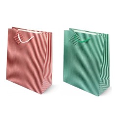 Shopper regalo Niji a righe kraft 17,8x23x9,8 cm, confezione da 20 pezzi - 4332