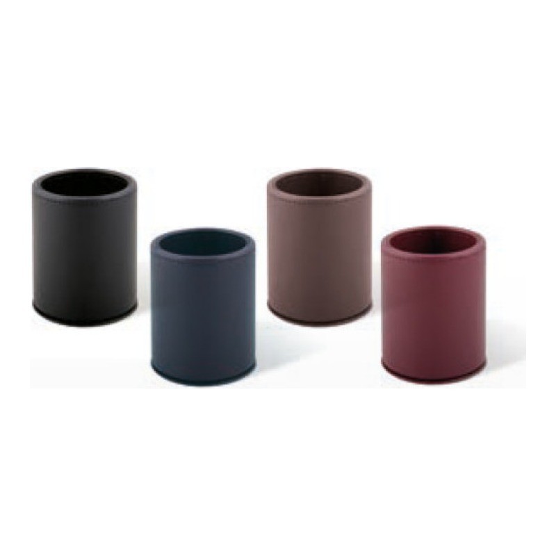 Bicchiere portapenne Niji in ecopelle, colore bordeaux, altezza 10,5 cm e diametro 8,5 cm - 61872 Bicchiere portapenne Niji in ecopelle, colore bordeaux, altezza 10,5 cm e diametro 8,5 cm - 61872