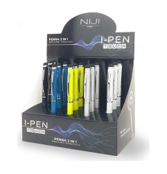 Penna a sfera e touch Niji I-Pen 2 in 1 in metallo laccato, espositore da 15 pezzi - 60083