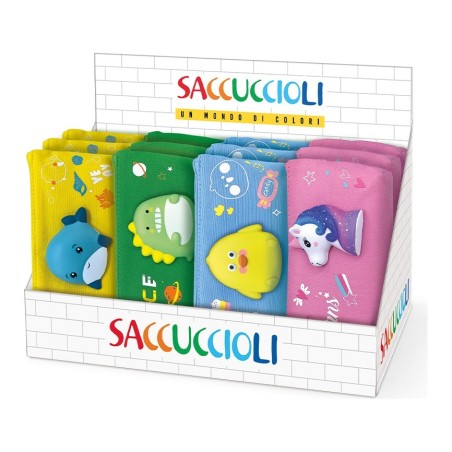 Taschetta Saccuccioli Squishy Line in tessuto, espositore da 12 pezzi - 81549