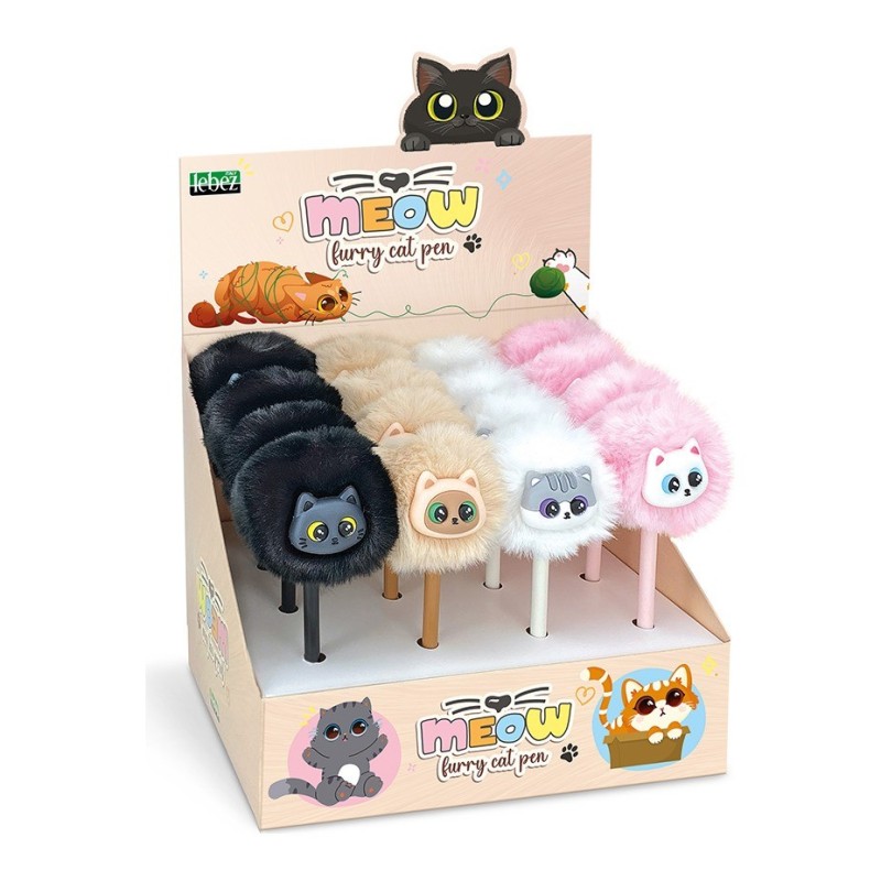 Penna Lebez Furry Cat con top in peluche e musetto 3D - 82068 Penna Lebez Furry Cat con top in peluche e musetto 3D - 82068