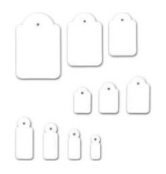 1000 pz Etichette con filo Lebez A386 13x34 mm, cartellini bianchi per prezzi