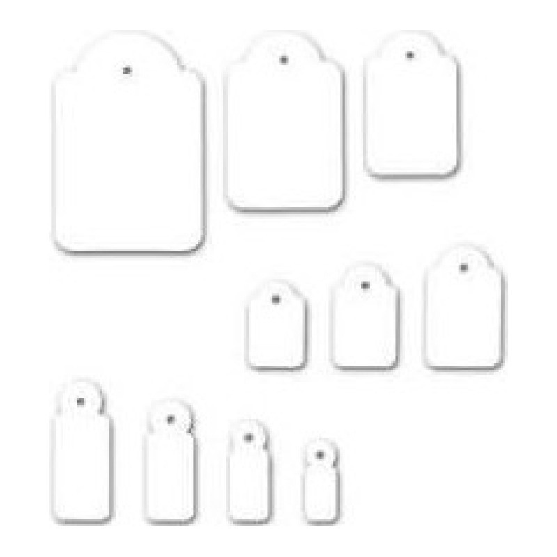 1000 pz Etichette con filo Lebez A386 13x34 mm, cartellini bianchi per prezzi 1000 pz Etichette con filo Lebez A386 13x34 mm, cartellini bianchi per prezzi