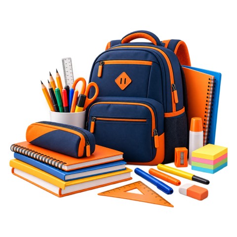 Zaino, astuccio e diario per la scuola