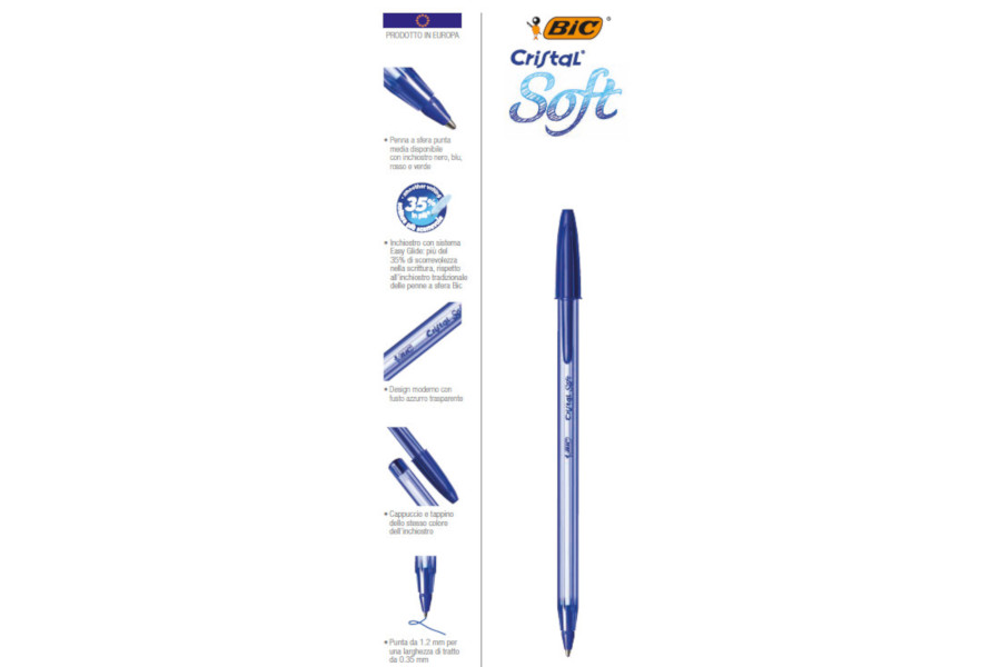 BIC CRISTAL SOFT Set da 50 pz di penne Biro di colore blu 951434