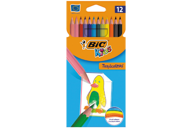 12 pz Pastelli Bic Kids Tropicolors colori assortiti 8325669
