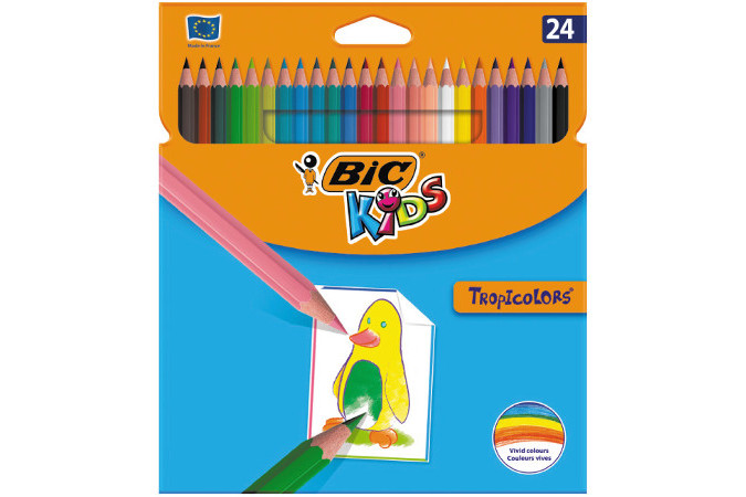24 pz Pastelli Bic Kids Tropicolors colori assortiti 9375182