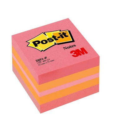 3M Post-it cubo mini neon rosa arancione