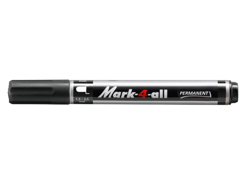 10 pz Pennarello Marker Stabilo Mark 4 All nero punta tonda 651/46