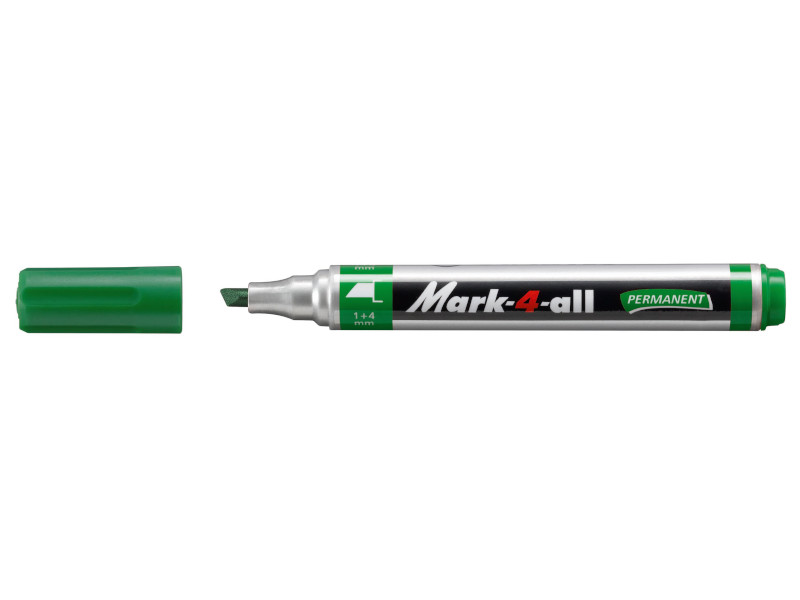 10 pz Pennarello Marker Stabilo Mark 4 All verde punta a scalpello 653/36