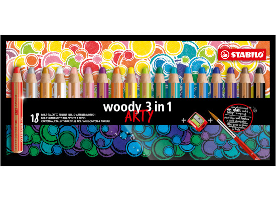 18 Matitoni colorati Stabilo Woody 3in1 Arty Line 880/18-1-20