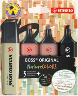 4 pz Evidenziatore Stabilo Boss Original Nature Colors assortiti 70/4-2-3