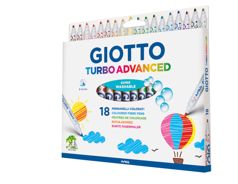 FILA Giotto Turbo Advanced Pennarelli a Spirito Punta Fine 18 Colori 4262