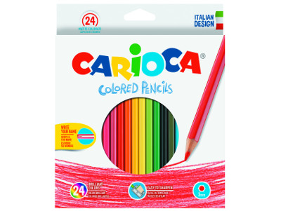 24 pz Pastelli Carioca colorati colori assortiti 40381