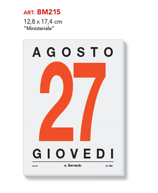 CANGINI 2022 Calendario Blocco da Muro 12,8X17,5 VERTICALE 22-215
