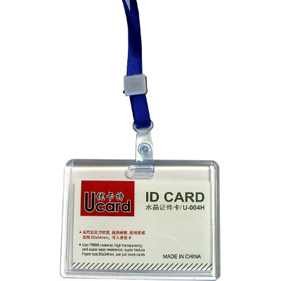 UCARD Conf.50 pz Porta Badge con Laccio 8,5x5,4cm col.Cristal U004H