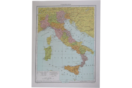 25 pezzi Carta geografica Italia plastificata 25x35