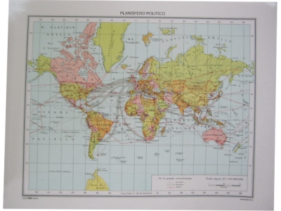 25 pezzi Carta geografica planisfero plastificata 25x35