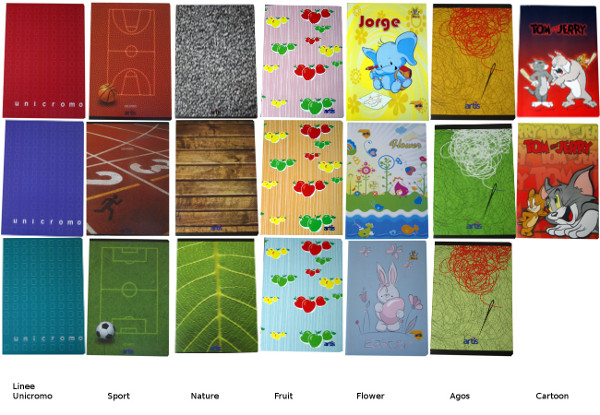 Conf.10 pz Quaderni Maxi 20+1 fogli per Bambini 80 gr - Rigatura e Colori Assortiti
